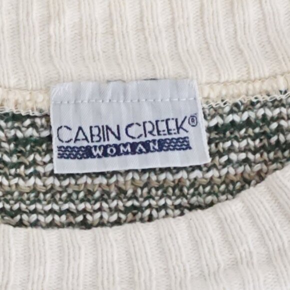 Vintage Cabin Creek Cream Green Fair Isle Sweater Cabincore Retro 80s/90s L - Picture 9 of 9
